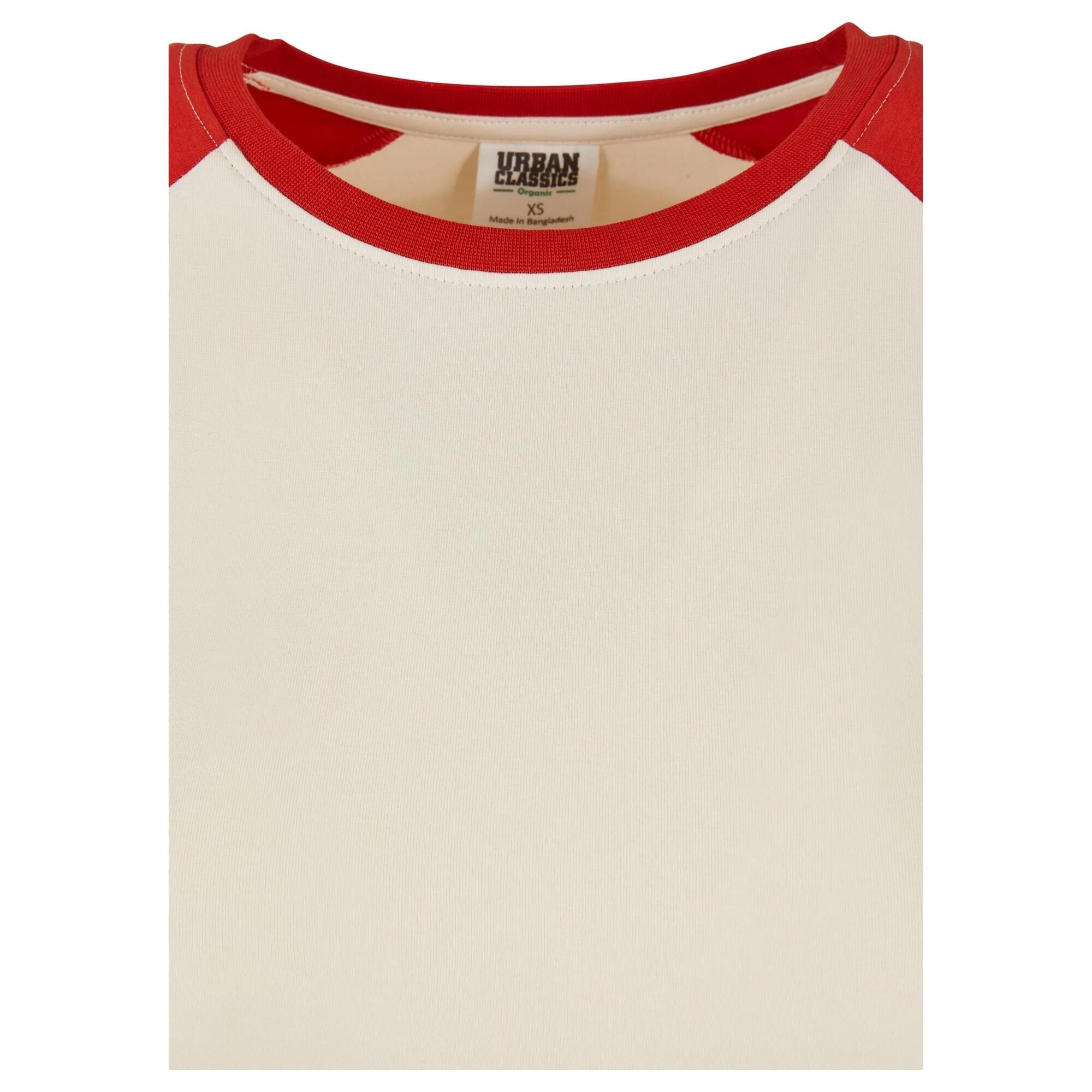Maglietta Corta Retrò Manica Lunga Donna Urban Classics Sabbia Bianca Rosso 3/3