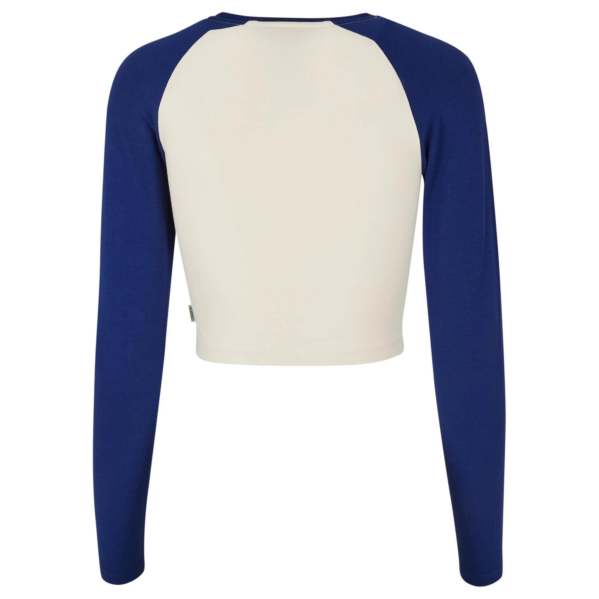 Maglietta Corta Retrò Manica Lunga Donna Urban Classics Sabbia Bianca Blu Spazio 2/3