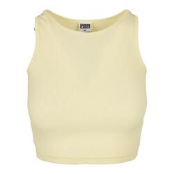 Dames Ribbed Crop Top (Zacht Geel)