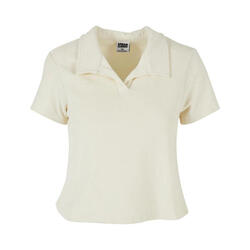 Dames badstof poloshirt (Licht wit)