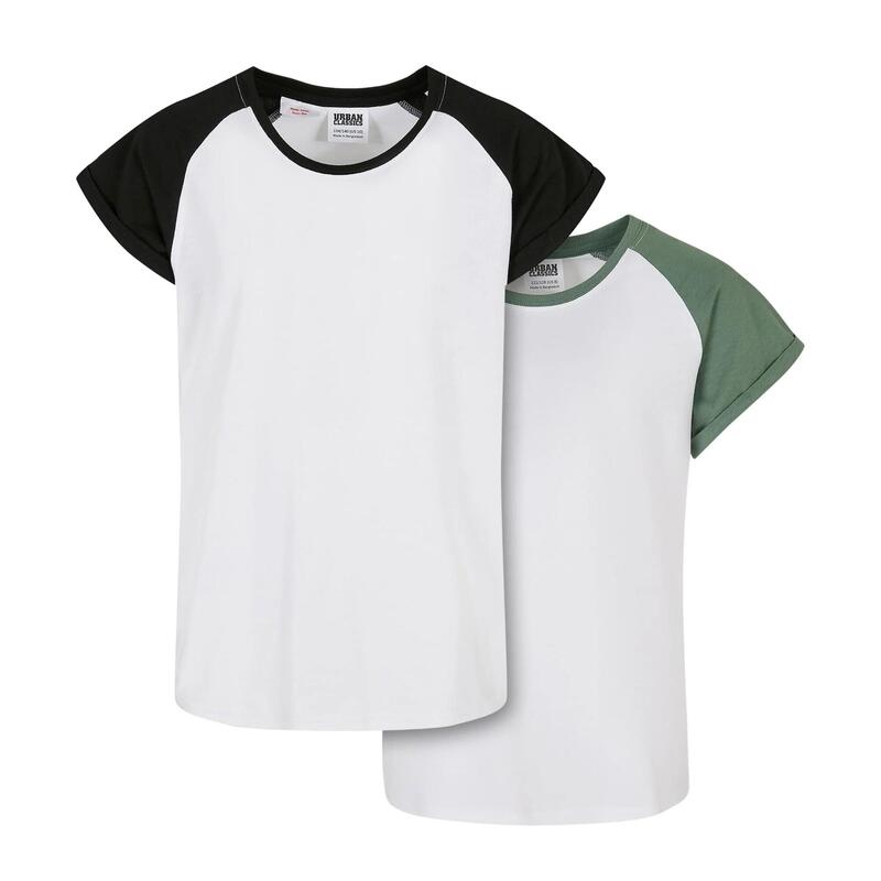 Tshirts Fille (Vert sauge / Blanc / Noir)