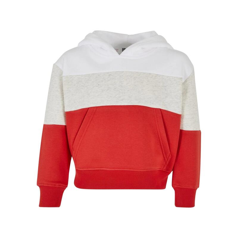 Sweat à capuche Fille (Blanc / Gris clair / Rouge)