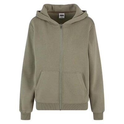 Dames fluffy full zip hoodie (lichte olijf)