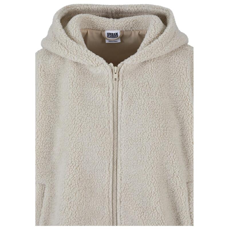 Dames Sherpa Oversized Full Zip Hoodie (Nat zand)