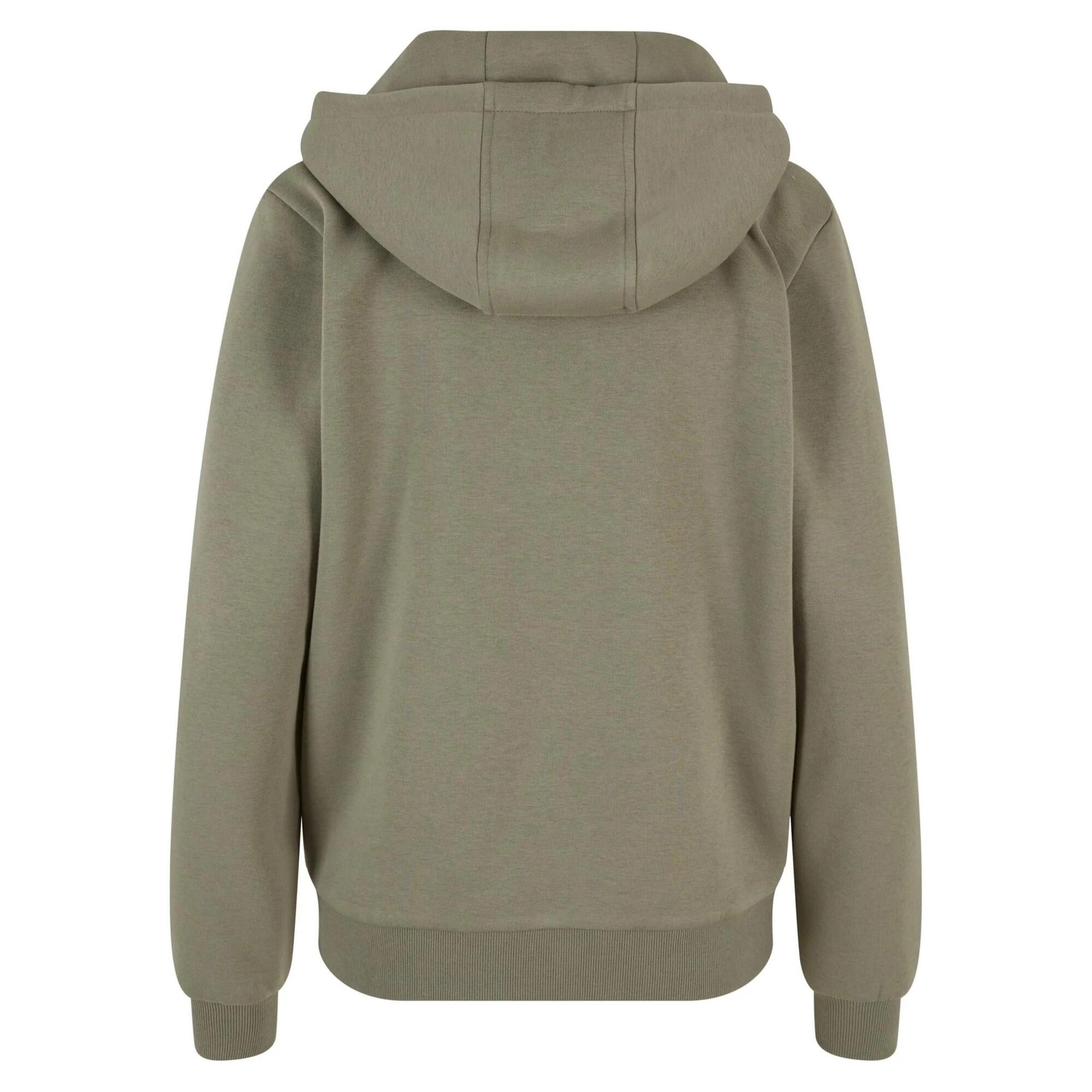 Dames Fluffy Full Zip Hoodie (Lichte olijf) 2/2