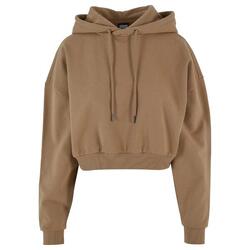 Dames Zwaargewicht Korte Hoodie (Warm Zand)