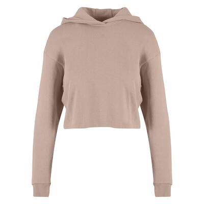 Dames terrycloth lichtgewicht oversized crop hoodie (schemerroos)