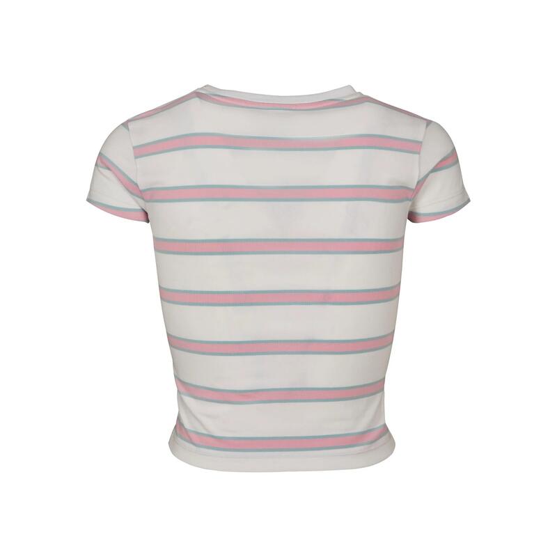 Crop Top de Rayas para Mujer Blanco, Rosa Femenino
