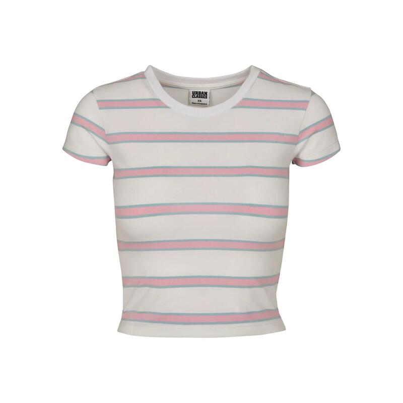 Crop Top de Rayas para Mujer Blanco, Rosa Femenino