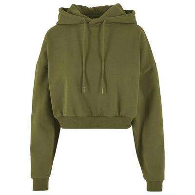 Felpa Con Cappuccio Ritagliata Donna Urban Classics Olivo Estivo