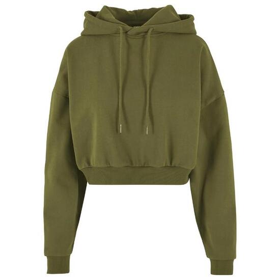 Felpa Con Cappuccio Ritagliata Donna Urban Classics Olivo Estivo