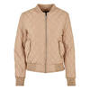 Dames Diamond Nylon Gewatteerd Jasje (Beige)