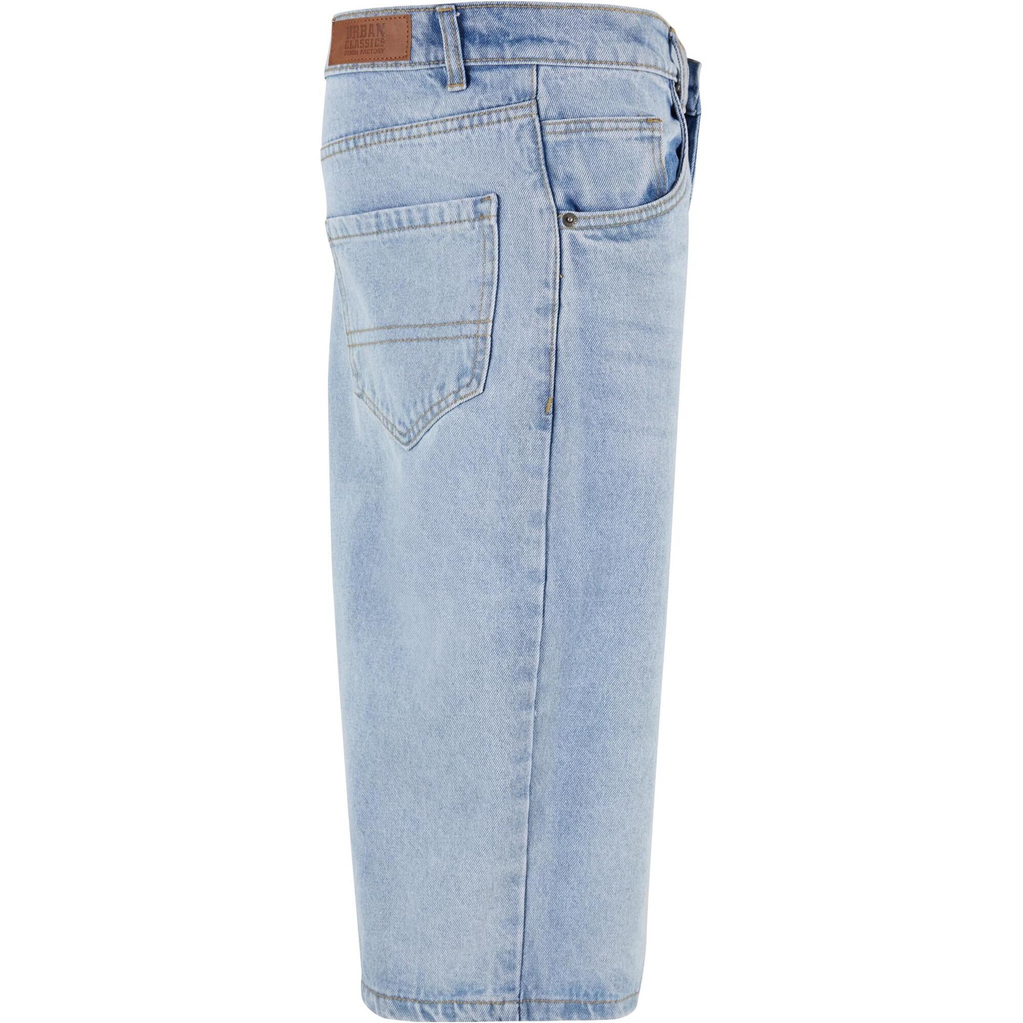 Pantaloncini Pesante Uomo Urban Classics 90's Nuovo Blu Chiaro Lavato 4/4