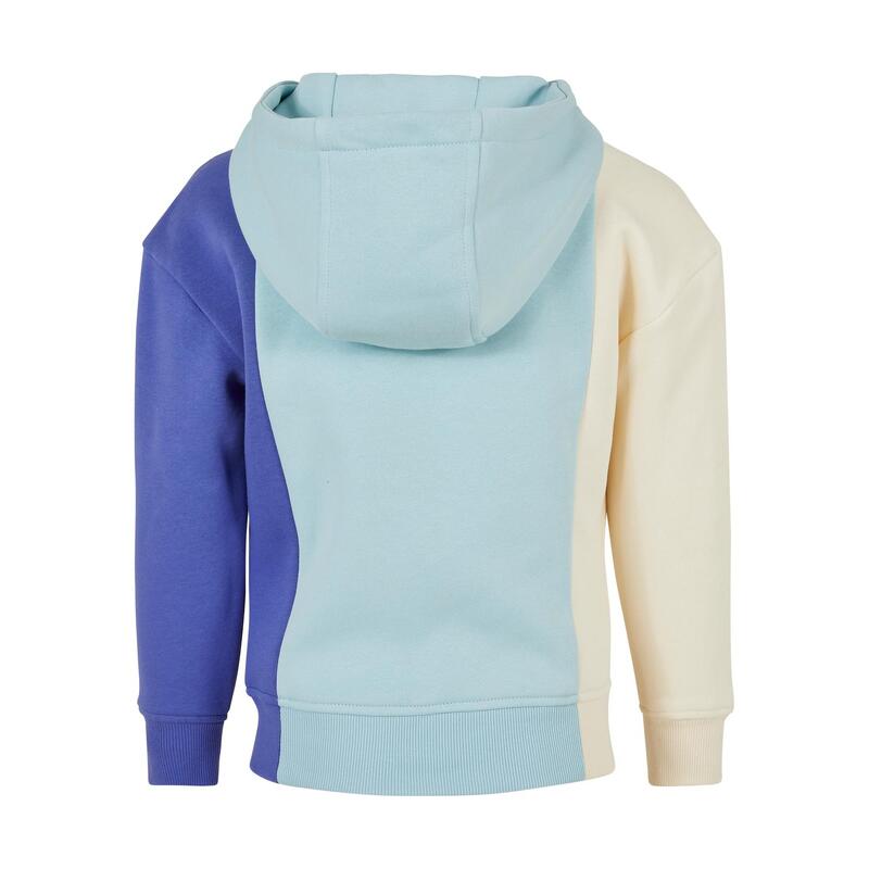 Meisjes Kleurblok Hoodie (Wit zand/oceaanblauw/paarse dag)