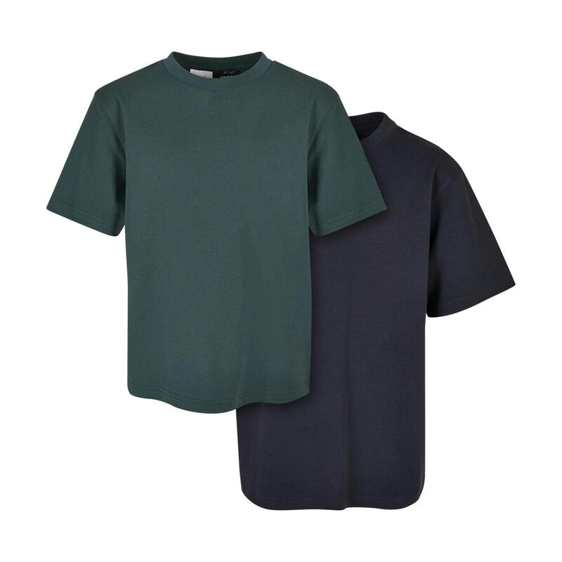 Jongens lang Tshirt (Set van 2) (Marine / Fles Groen)