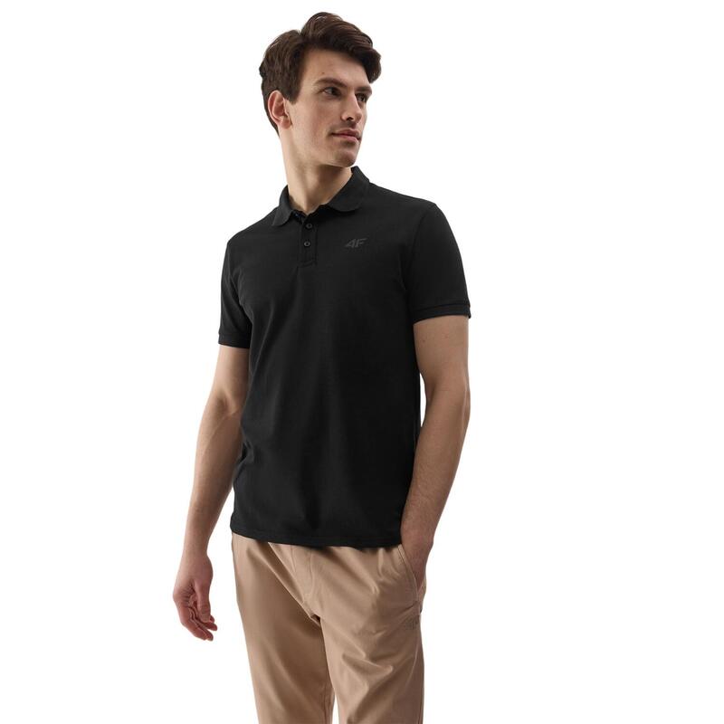 Heren Regular Poloshirt (Diep zwart)