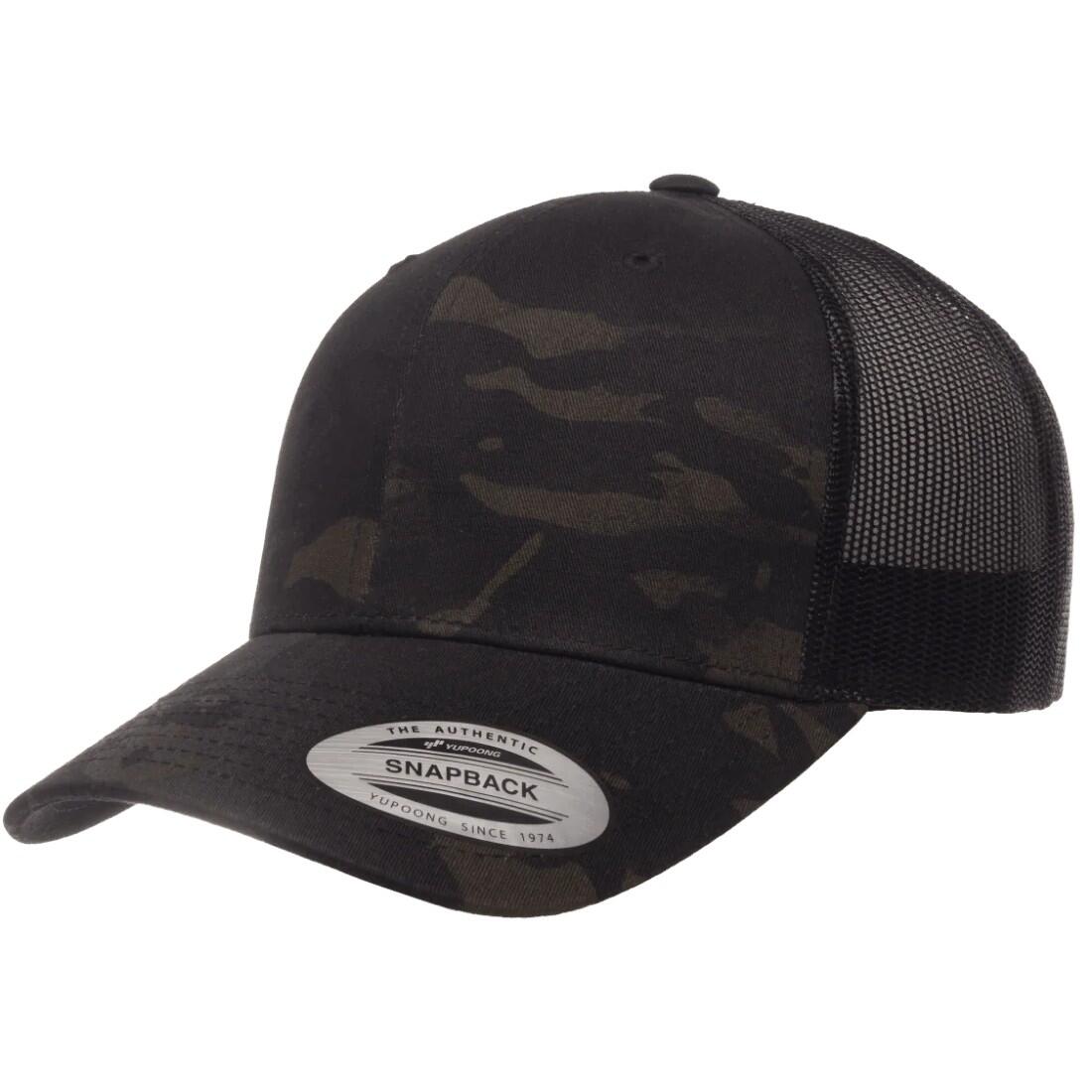 Cappellino Da Camionista Retrò Flexfit YP Classics Multicamera Nera 3/3