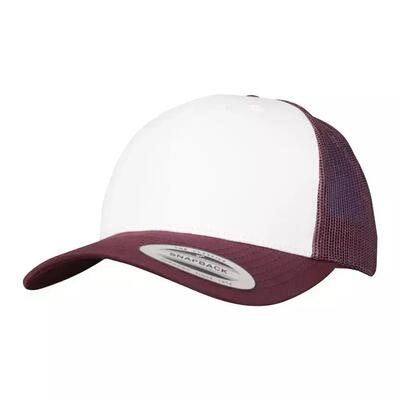 Cappellino Da Camionista Flexfit Retro Marrone Kaki Bianco