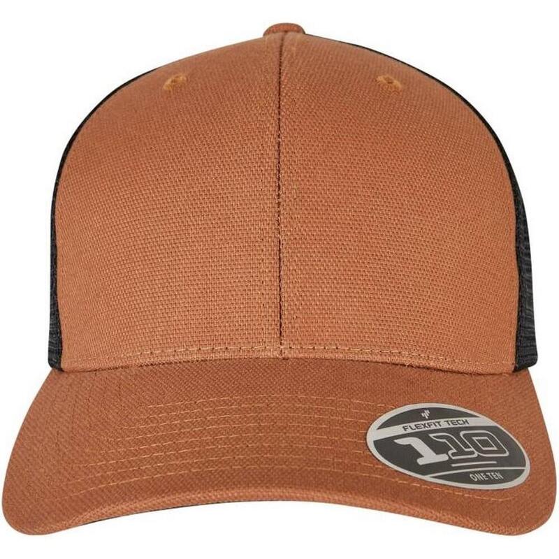 110 Canvas Gestructureerde Trucker Pet (Toffee/Zwart)