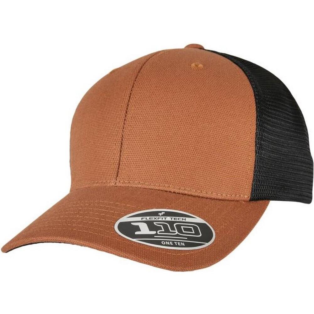 Boné de camionista estruturado em lona 110 (Toffee/Preto) 4/5