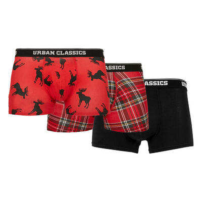 Heren boxershort (pakket van 3) (rood/mans/zwart)