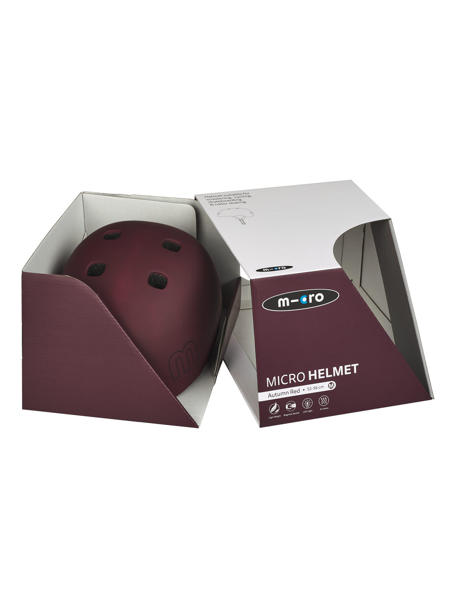 Micro Mobility Red Autumn Helm Geïntegreerde LED-lamp Maat M 5/7