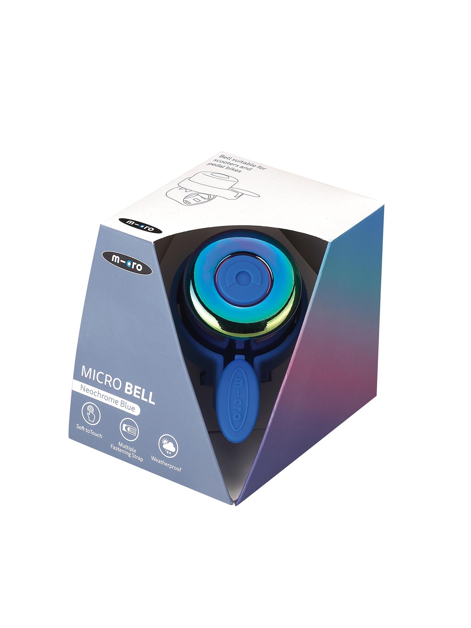 Neochrome Blue Micro Bell para scooters e bicicletas 2/3