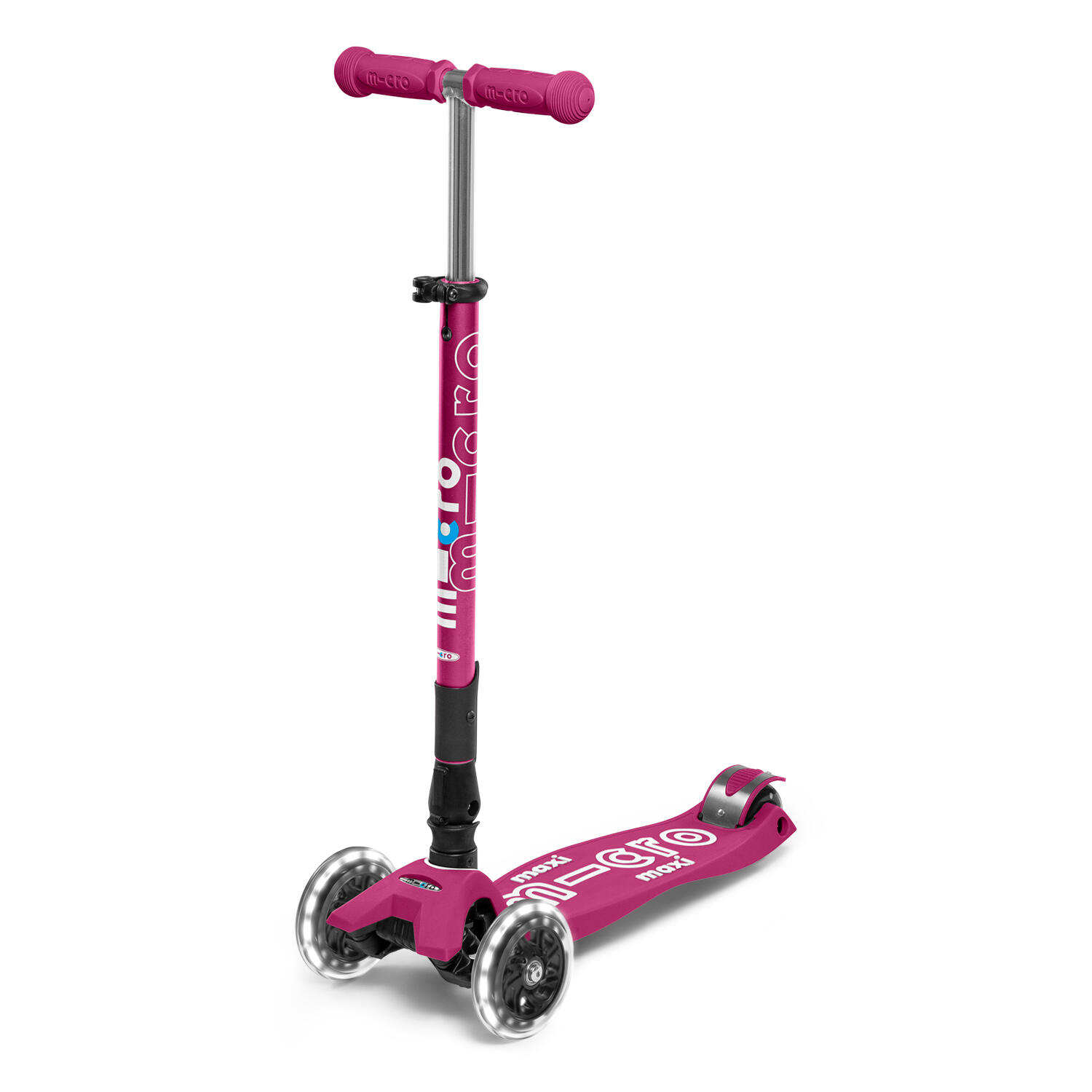 Micro - Trottinette Enfant Maxi  Deluxe Pliable Baie Rouge Led - Trottinette - Bordeaux|rose|rouge - Taille Unique - Decathlon
