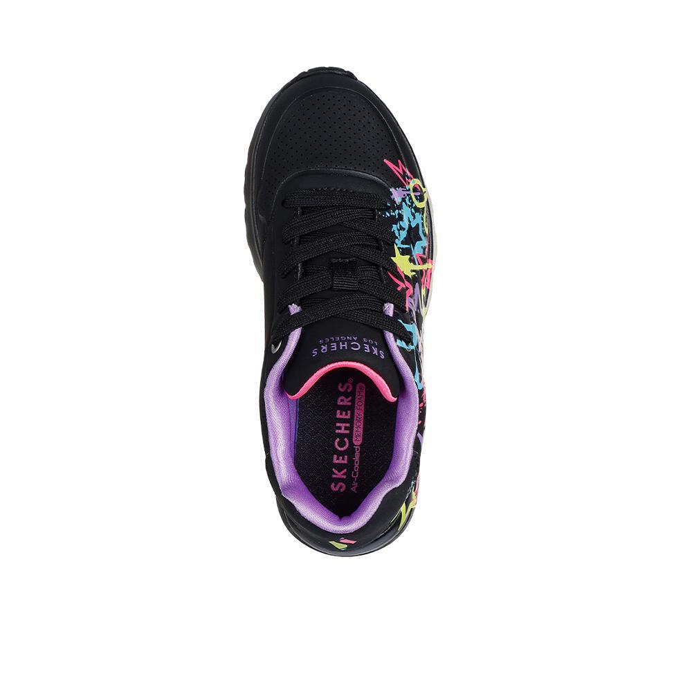 Tênis Skechers Kids' Uno Lite Preto Estampa 3/4
