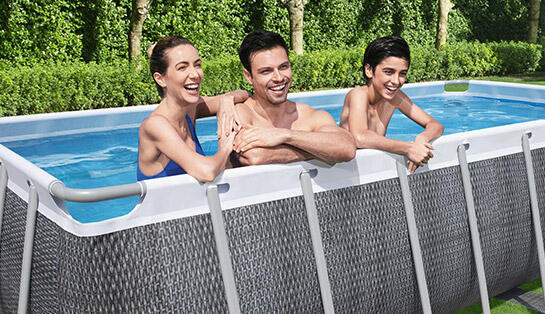 Bestway Piscine hors sol rectangle Power Steel 488 x 244 x 122 cm rotin gris 3/6