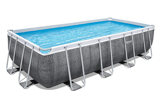 Bestway Piscine hors sol rectangle Power Steel 488 x 244 x 122 cm rotin gris 2/6