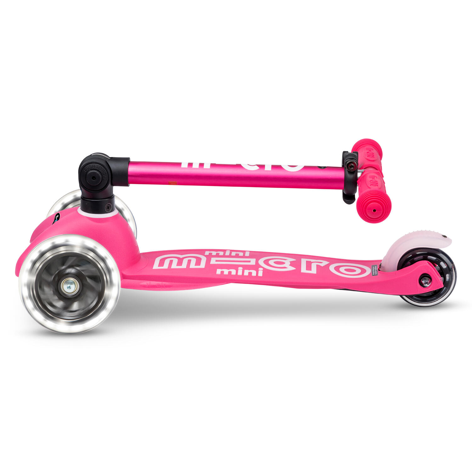 Mini Scooter Foldable with Light up Wheels Pink MICRO Decathlon