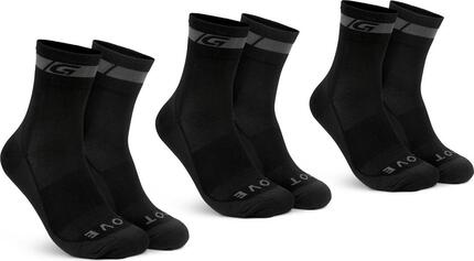 Fahrradsocken Unisex - Merino 3pack Regular Cut schwarz Größe L (44-47)