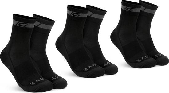 Fahrradsocken Regular Cut 3er PACK Größe S - Merino Schwarz