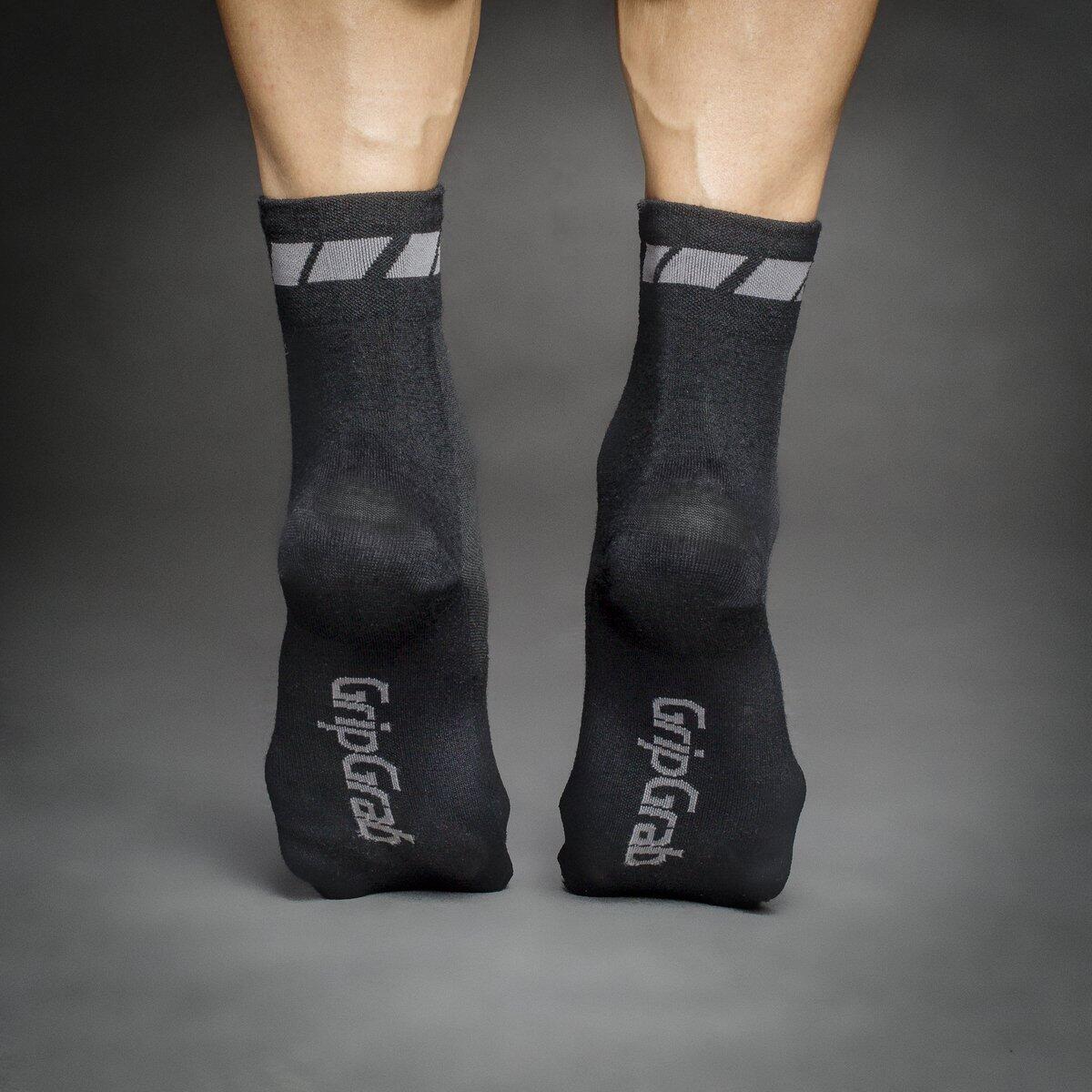 Fietssokken Merino 3pack Maat L (44-47) - Regular Cut Zwart 3/4