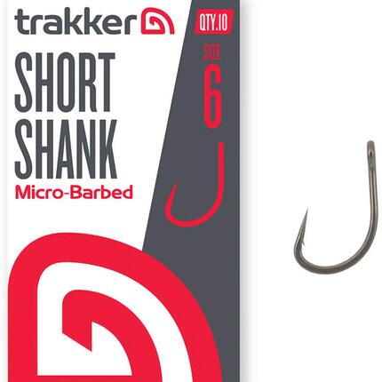 Hameçon à tige courte micro-ardillon Trakker Short Shank TPx5x5 (x10)