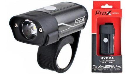 Rowerowa lampka przednia Prox Hydra czarna cree + 2x led 400lm