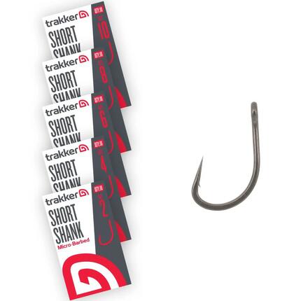 Hameçon à tige courte micro-ardillon Trakker Short Shank TPx5x5 (x10)