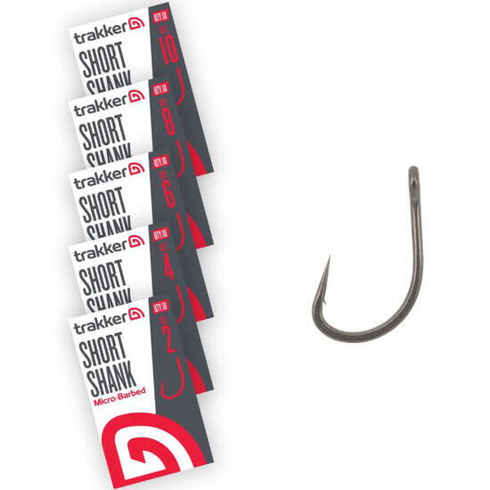 Hameçon à tige courte micro-ardillon Trakker Short Shank TPx5x5 (x10)