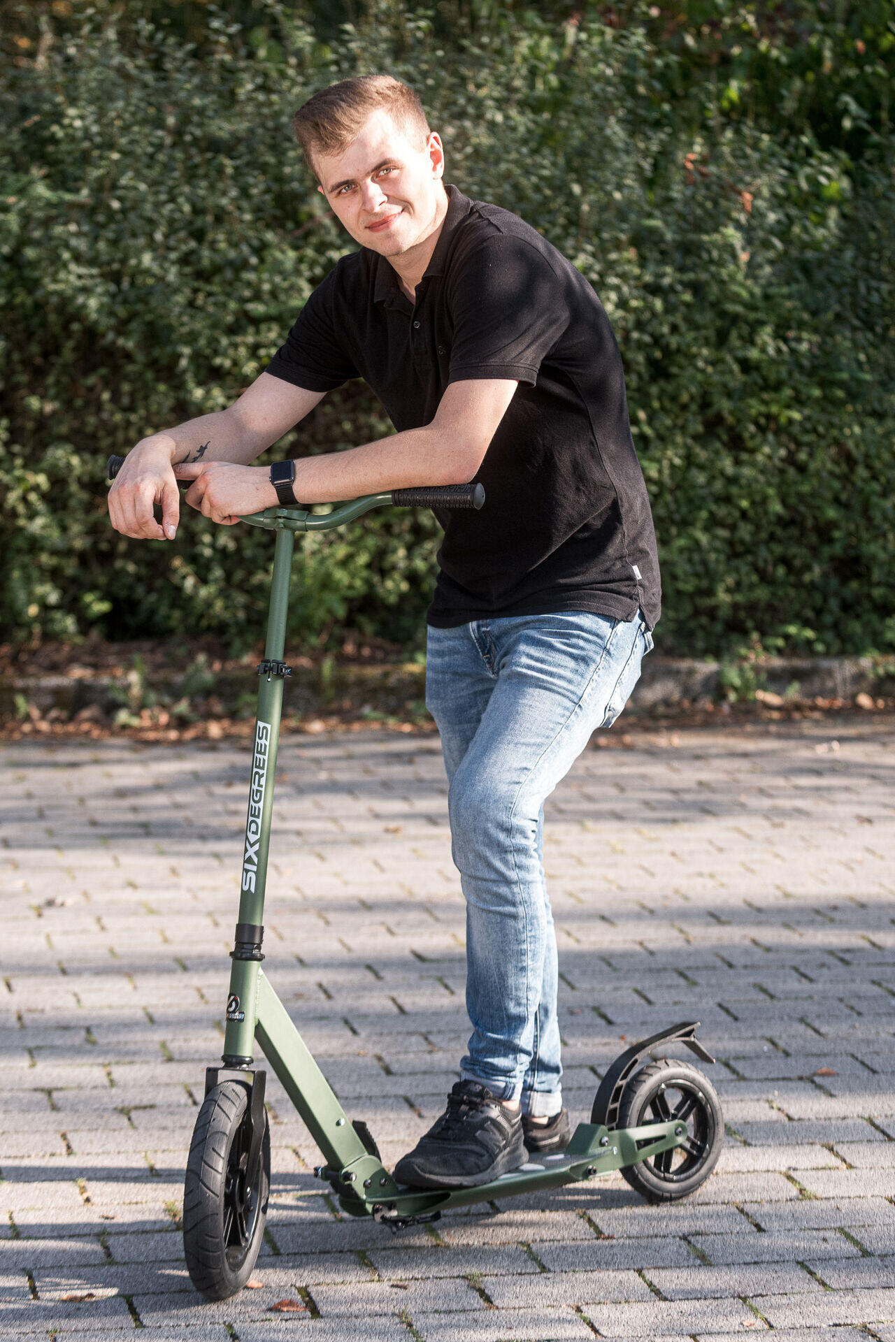 SIX DEGREES Aluminium Scooter All Terrain 300/205 mm olivgrün 6/7
