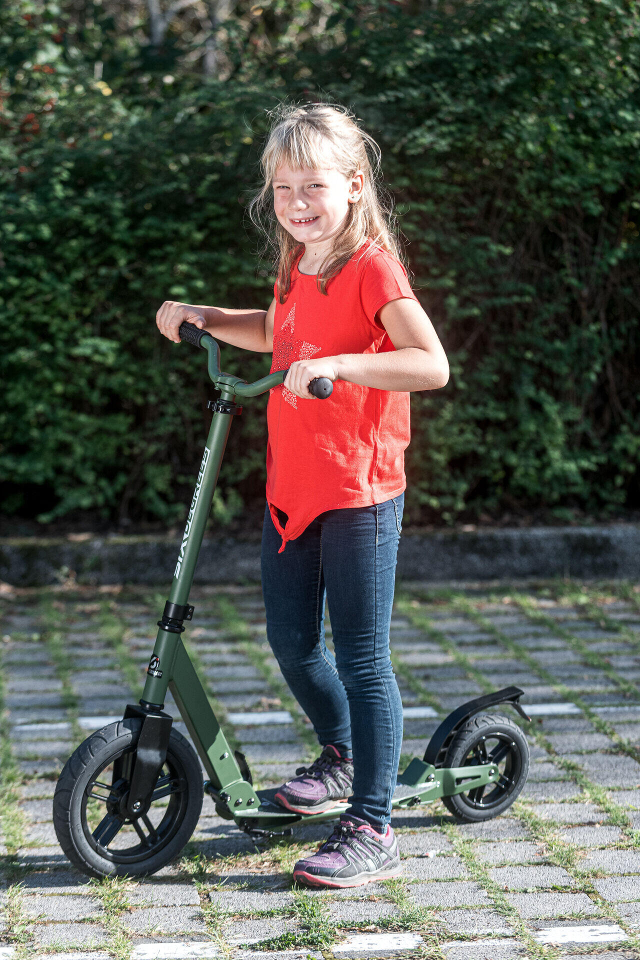 SIX DEGREES Aluminium Scooter All Terrain 300/205 mm olivgrün 11/13