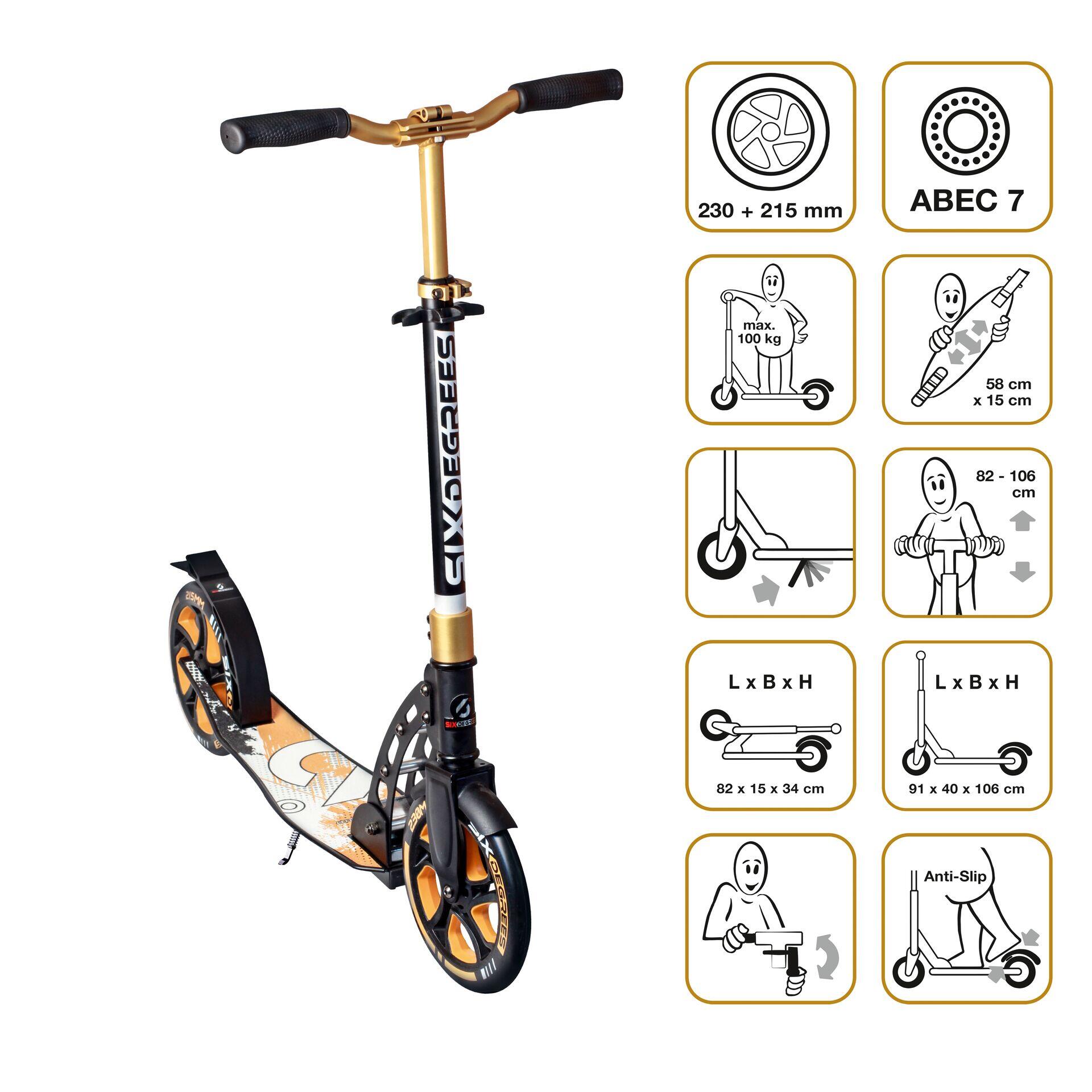 SIX DEGREES SIX DEGREES Aluminium Scooter 230/215 mm gold