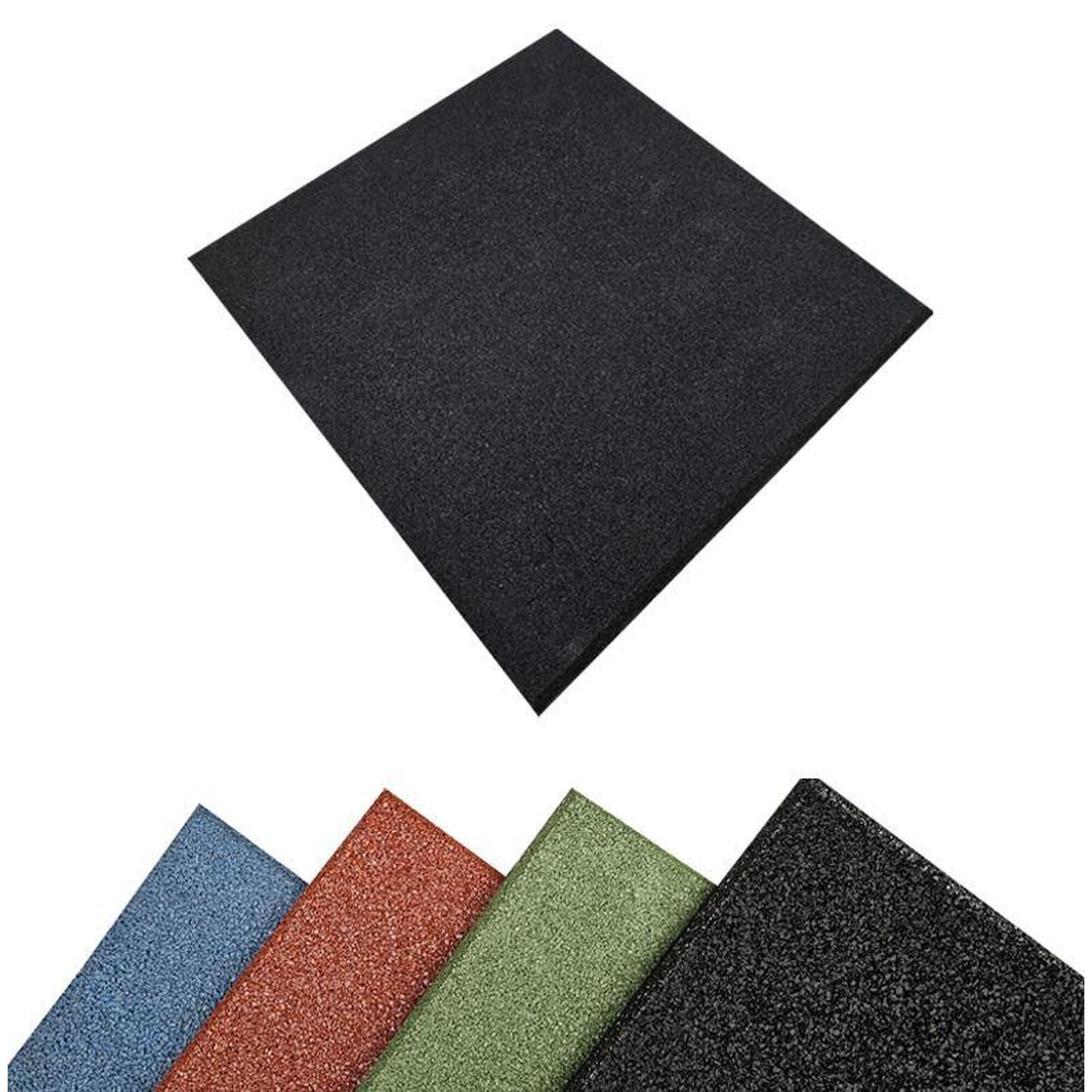 Piso do ginásio - Telha de Borracha 50x50 cm. 15mm (Preto) - Pacote 24