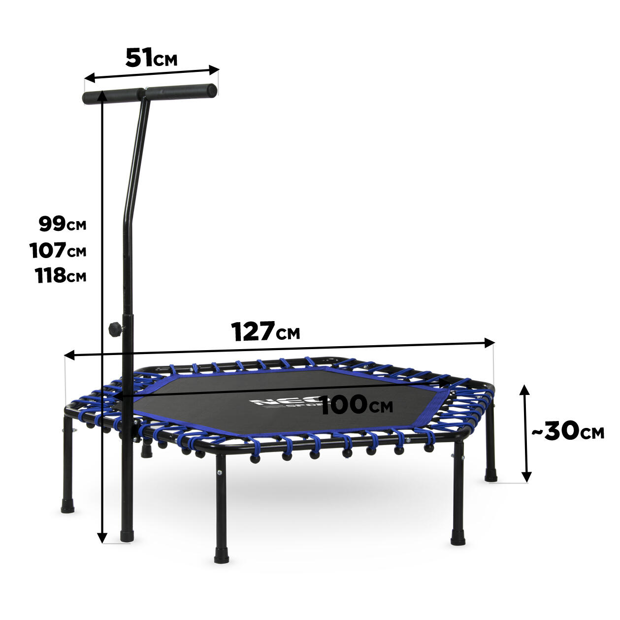 ÜBERSCHRIFT
Erwachsene Trampolin Mit Griff - Neo-Sport Ns-102 blau 5/5