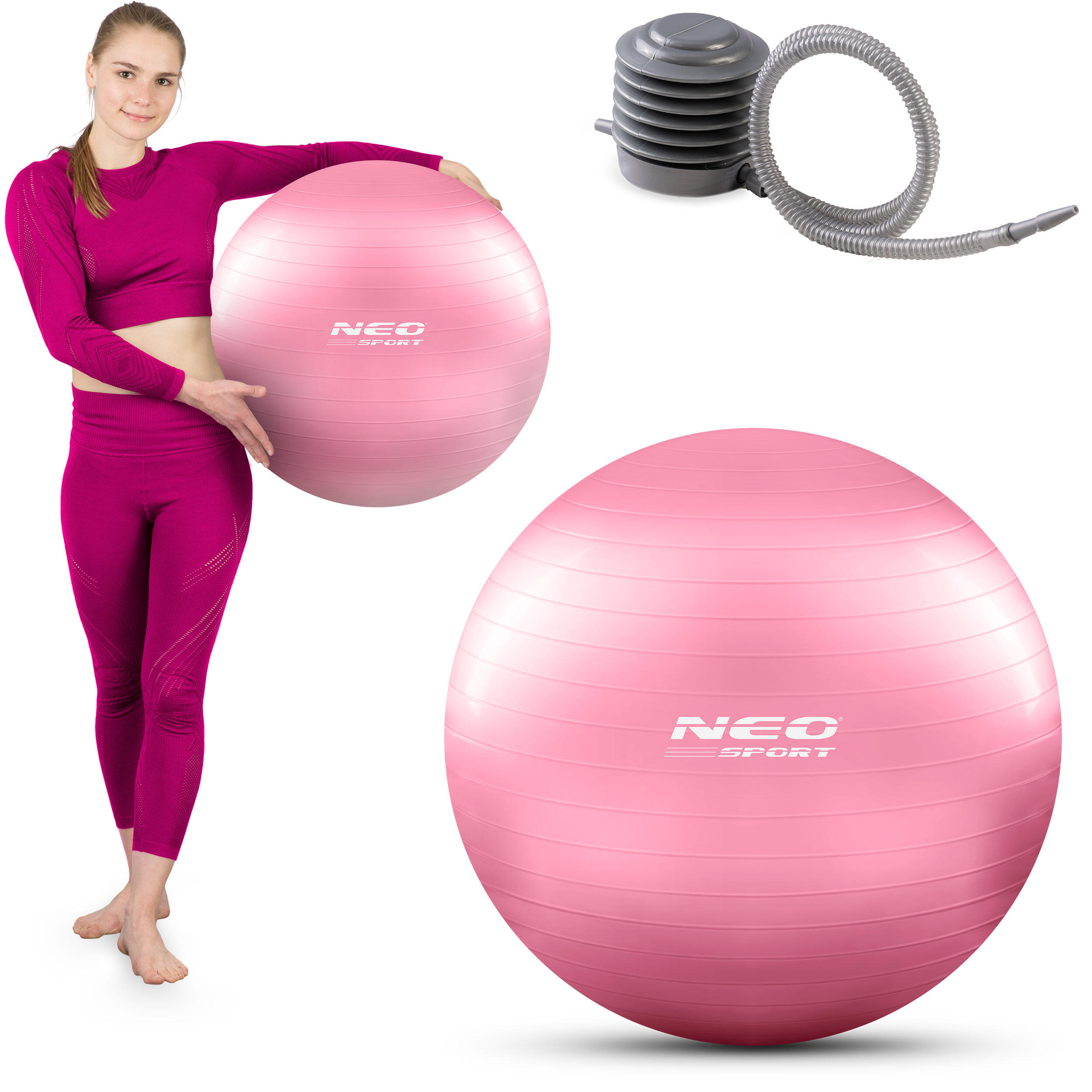 Bola de pilates fitness rosa neo-sport