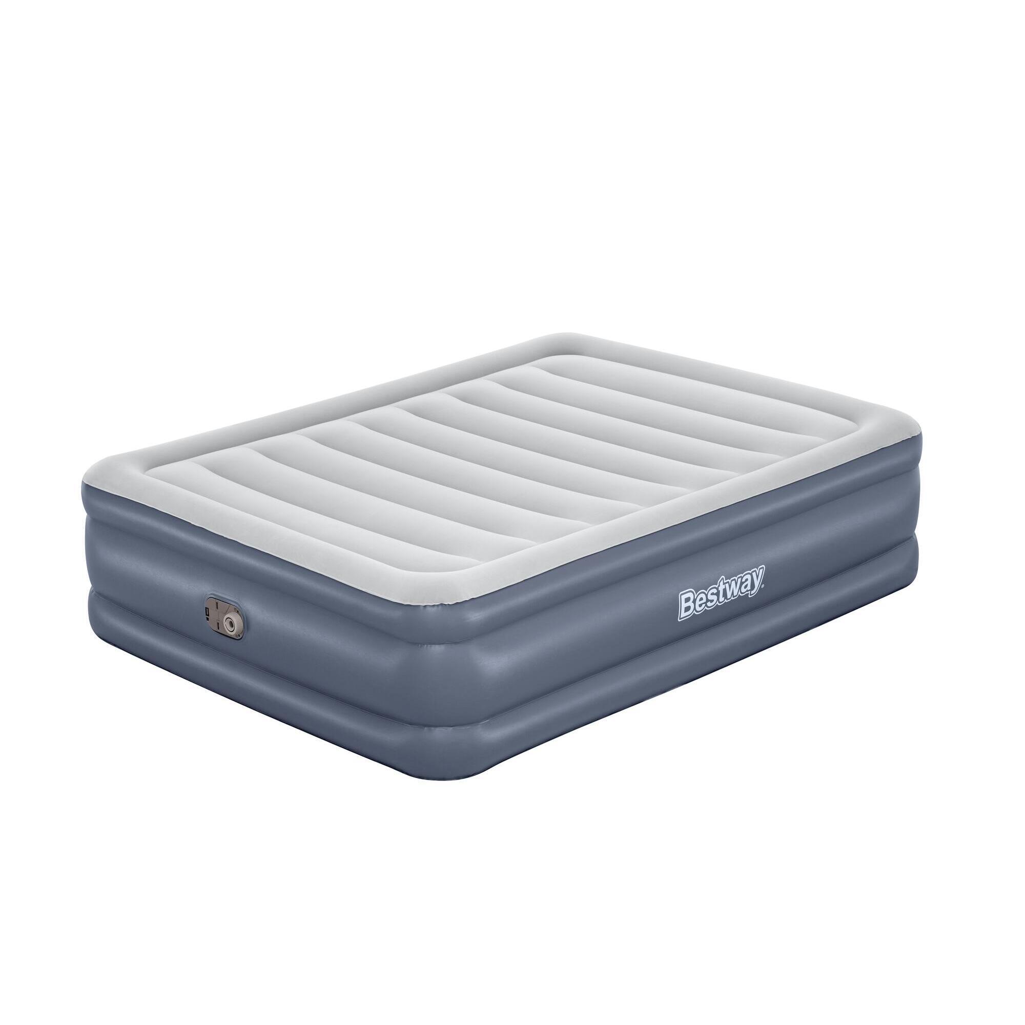 Bestway - Bestway Lit Gonflable 2 Places 203 X 152 X 51 Cm Pompe Électrique Intégrée - Matelas Gonflable - Bleu|gris - Taille Unique - Decathlon