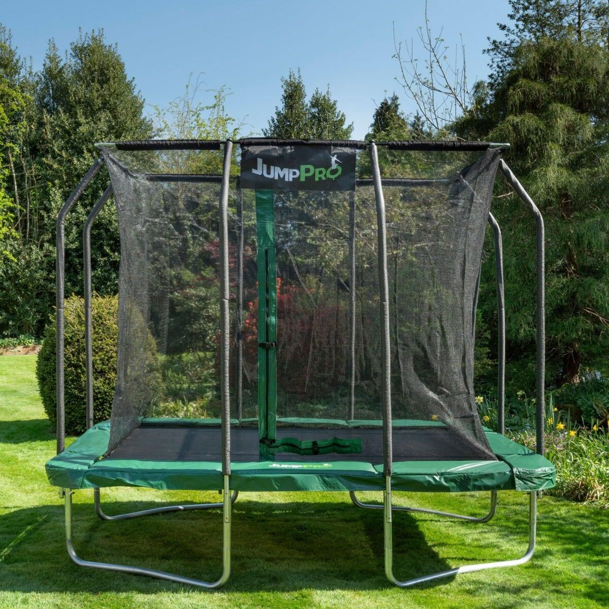 9ft x 6ft JumpPRO™ Xcite Green Rectangular Trampoline with Enclosure 2/7
