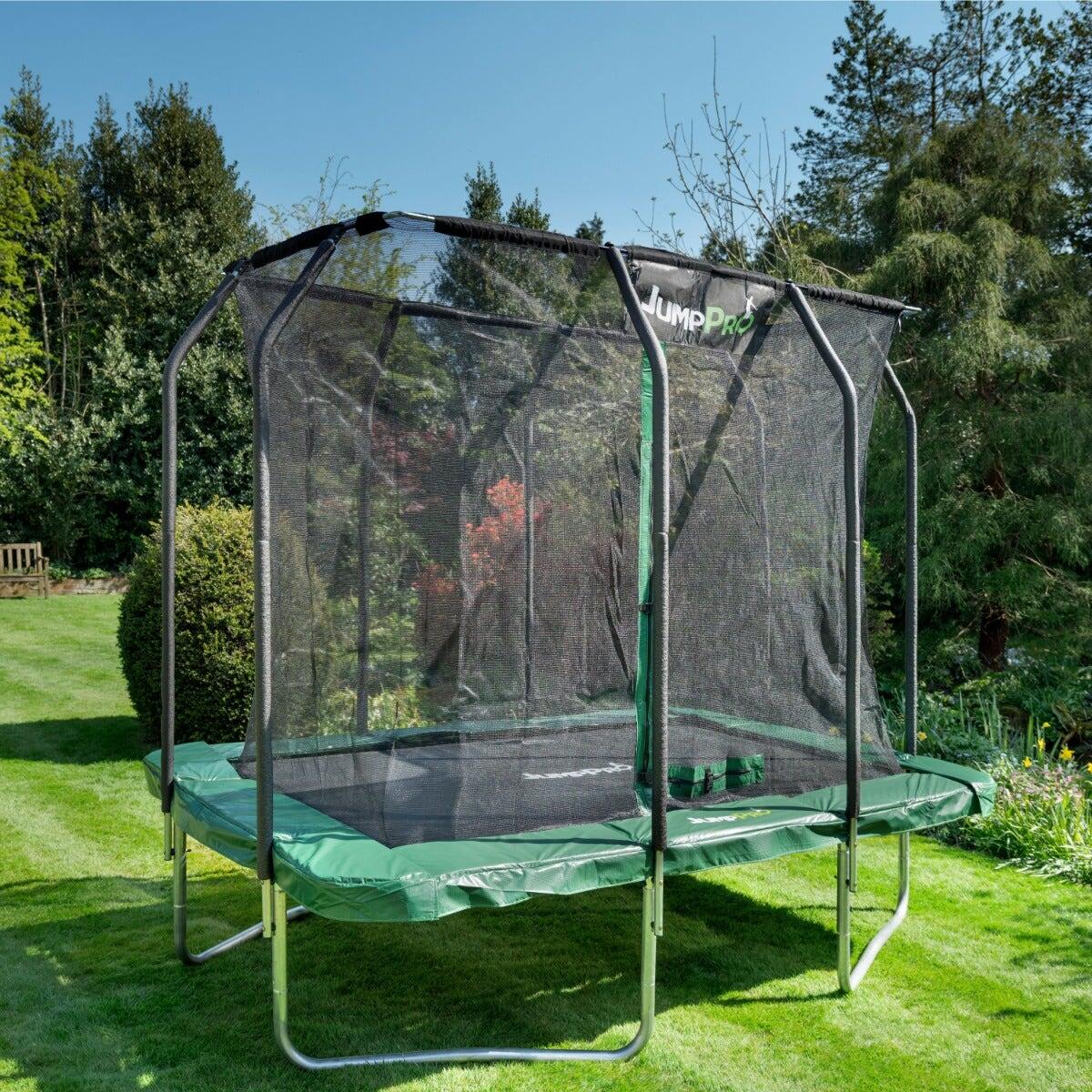 9ft x 6ft JumpPRO™ Xcite Green Rectangular Trampoline with Enclosure 3/7