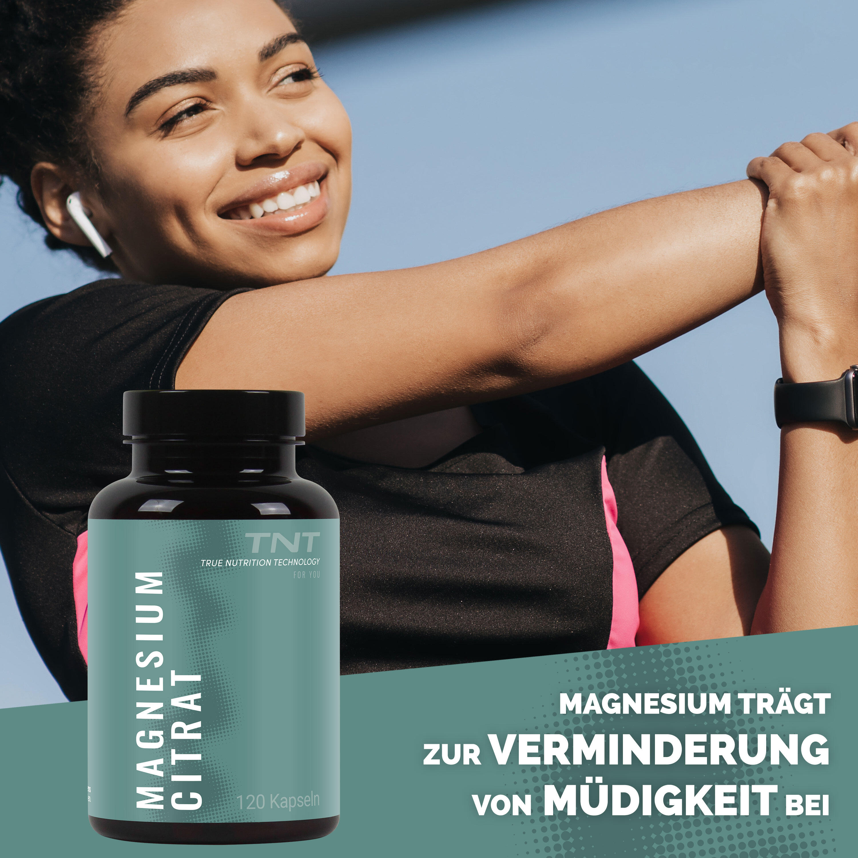 Magnesium Citrat, Kapseln zur Verminderung von Müdigkeit und Elektrolyt 3/5