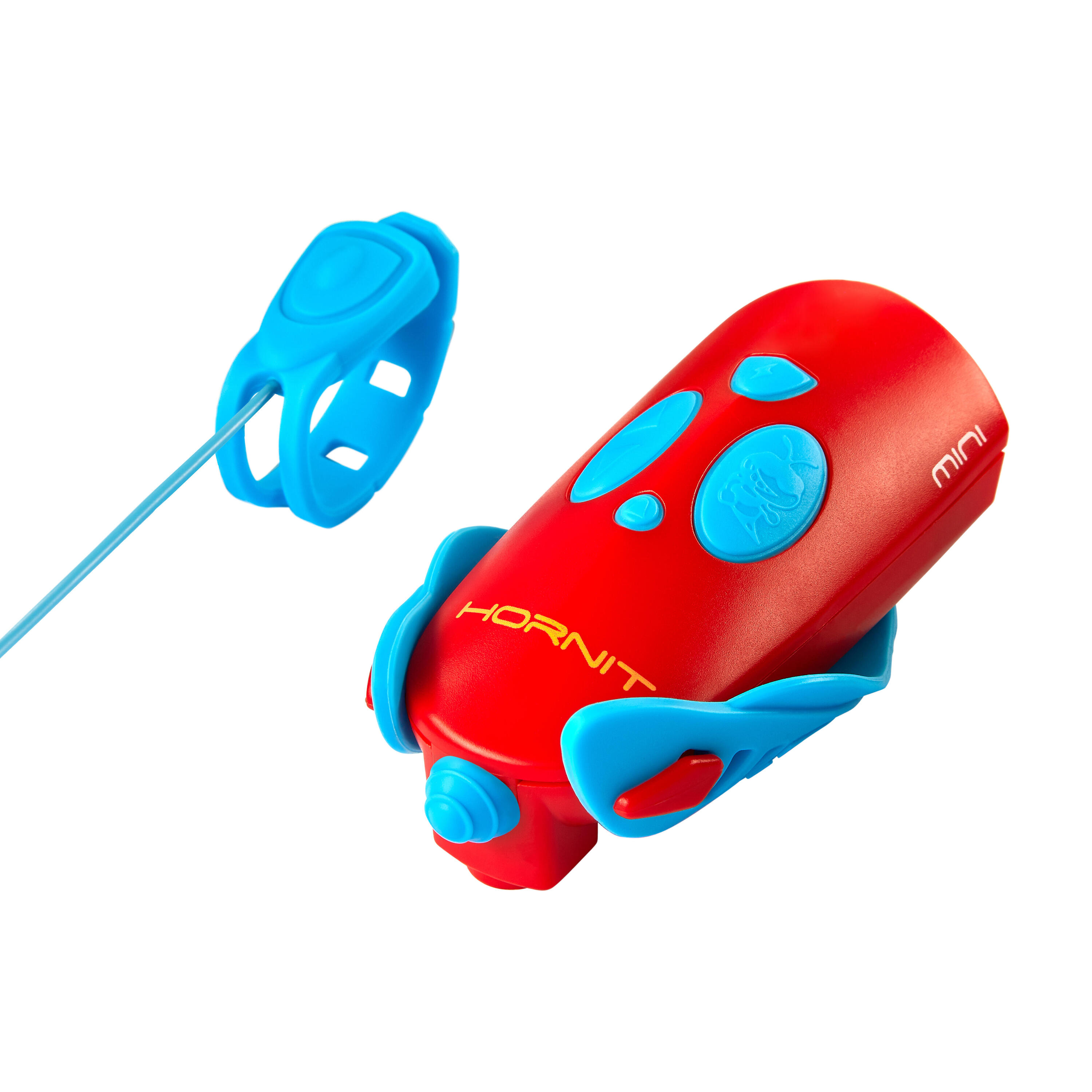Mini Hornit – Bel en licht voor fiets en step - Blauw / Rood 4/5